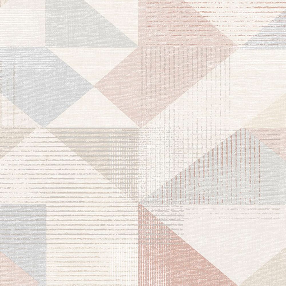 Patton Wallcoverings GX37656 GeometriX Silk Screen Geometric Wallpaper in Pink, Blush rose, Beige